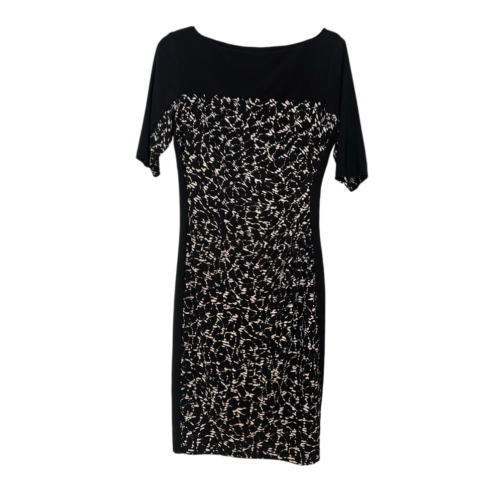 Chaps Women’s Black Fitted Dress with Side Cinching - Size Small Petite